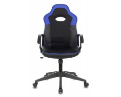 Кресло игровое Zombie VIKING-11 черный/синий текстиль/эко.кожа крестовина пластик-foto2