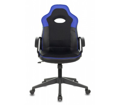 Кресло игровое Zombie VIKING-11 черный/синий текстиль/эко.кожа крестовина пластик