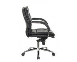 Кресло руководителя Бюрократ T-9927SL-LOW черный кожа низк.спин. крестовина металл хром-foto3