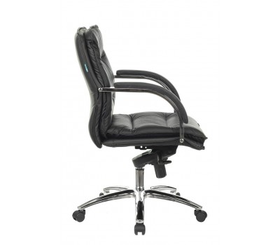 Кресло руководителя Бюрократ T-9927SL-LOW черный кожа низк.спин. крестовина металл хром