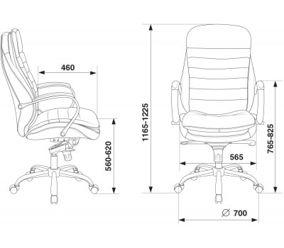 Кресло руководителя Бюрократ T-9950 черный кожа крестовина металл хром