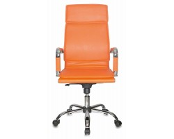 Кресло руководителя Бюрократ CH-993 оранжевый эко.кожа крестовина металл хром-foto2