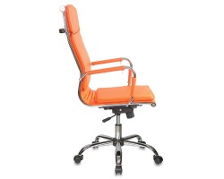 Кресло руководителя Бюрократ CH-993 оранжевый эко.кожа крестовина металл хром-foto3
