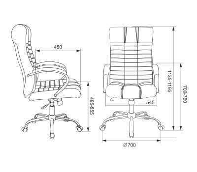 Кресло руководителя Бюрократ KB-10SL черный кожа крестовина металл хром