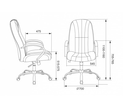 Кресло руководителя Бюрократ T-898SL черный Leather Venge Black эко.кожа крестовина металл хром