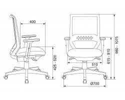 Кресло Бюрократ MC-611N черный TW-01 38-418 сетка/ткань крестовина пластик-foto7