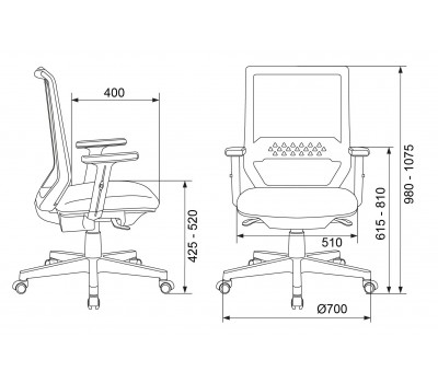 Кресло Бюрократ MC-611N черный TW-01 38-418 сетка/ткань крестовина пластик