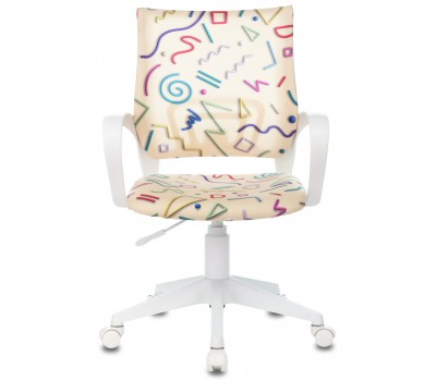 Кресло детское Бюрократ KD-W4 песочный Sticks 02 крестовина пластик белый пластик белый