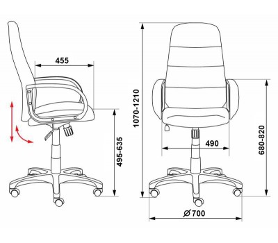 Кресло руководителя Бюрократ CH-808AXSN черный текстиль/эко.кожа крестовина пластик