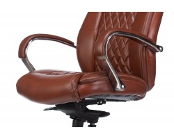 Кресло руководителя Бюрократ T-9924SL светло-коричневый Leather Eichel кожа крестовина металл хром-foto6