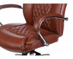 Кресло руководителя Бюрократ T-9924SL светло-коричневый Leather Eichel кожа крестовина металл хром-foto8