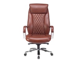 Кресло руководителя Бюрократ T-9924SL светло-коричневый Leather Eichel кожа крестовина металл хром-foto2