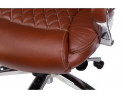 Кресло руководителя Бюрократ T-9924SL светло-коричневый Leather Eichel кожа крестовина металл хром-foto5