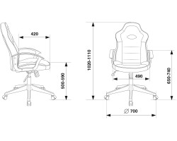 Кресло игровое Zombie VIKING-11 черный текстиль/эко.кожа крестовина пластик-foto6
