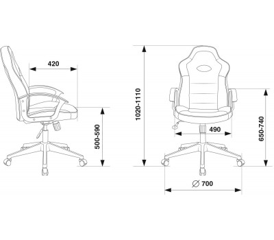 Кресло игровое Zombie VIKING-11 черный текстиль/эко.кожа крестовина пластик