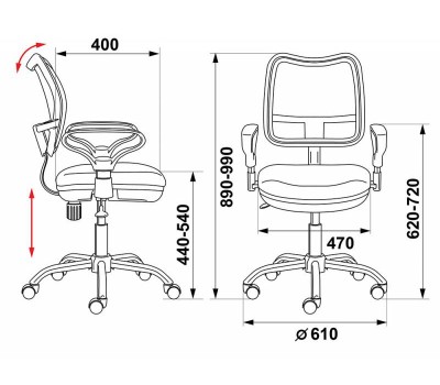 Кресло Бюрократ CH-799SL темно-серый TW-04 TW-12 сетка/ткань крестовина металл хром