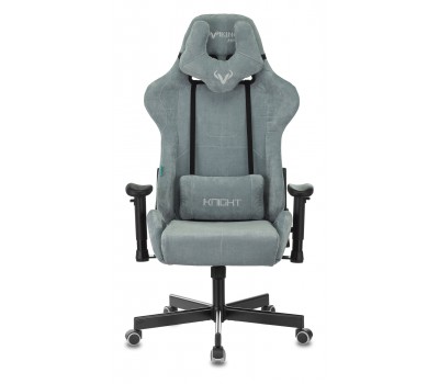 Кресло игровое Zombie VIKING KNIGHT Fabric серо-голубой Light-28 с подголов. крестовина металл