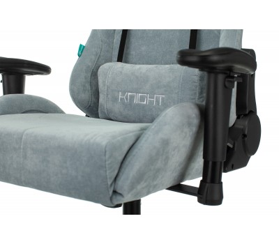 Кресло игровое Zombie VIKING KNIGHT Fabric серо-голубой Light-28 с подголов. крестовина металл