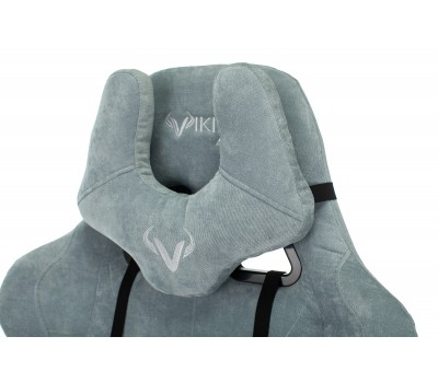 Кресло игровое Zombie VIKING KNIGHT Fabric серо-голубой Light-28 с подголов. крестовина металл