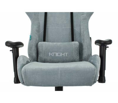Кресло игровое Zombie VIKING KNIGHT Fabric серо-голубой Light-28 с подголов. крестовина металл