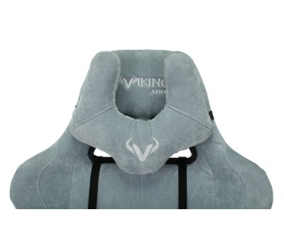 Кресло игровое Zombie VIKING KNIGHT Fabric серо-голубой Light-28 с подголов. крестовина металл