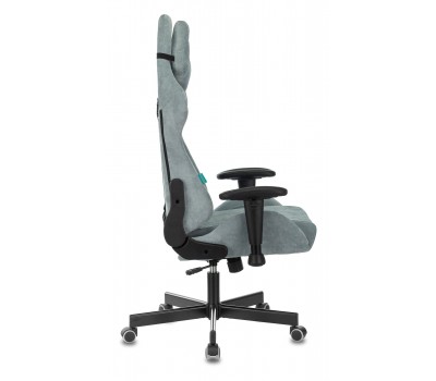 Кресло игровое Zombie VIKING KNIGHT Fabric серо-голубой Light-28 с подголов. крестовина металл