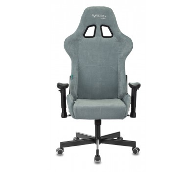 Кресло игровое Zombie VIKING KNIGHT Fabric серо-голубой Light-28 с подголов. крестовина металл