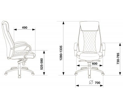 Кресло руководителя Бюрократ T-9924SL черный кожа крестовина металл хром