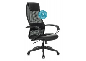 Кресло руководителя Бюрократ CH-608 черный TW-01 сиденье черный TW-11 эко.кожа/сетка с подголов. крестовина пластик-foto5