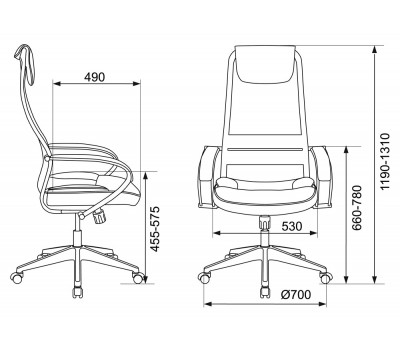 Кресло руководителя Бюрократ CH-608 черный TW-01 сиденье черный TW-11 эко.кожа/сетка с подголов. крестовина пластик