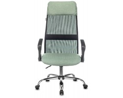 Кресло руководителя Бюрократ KB-6N черный TW-01 сиденье зеленый 38-407 сетка/ткань с подголов. крестовина металл хром-foto2