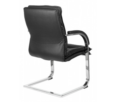 Кресло Бюрократ T-9927SL-LOW-V черный кожа низк.спин. полозья металл хром
