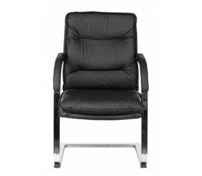 Кресло Бюрократ T-9927SL-LOW-V черный кожа низк.спин. полозья металл хром