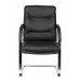 Кресло Бюрократ T-9927SL-LOW-V черный кожа низк.спин. полозья металл хром