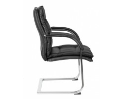 Кресло Бюрократ T-9927SL-LOW-V черный кожа низк.спин. полозья металл хром-foto3