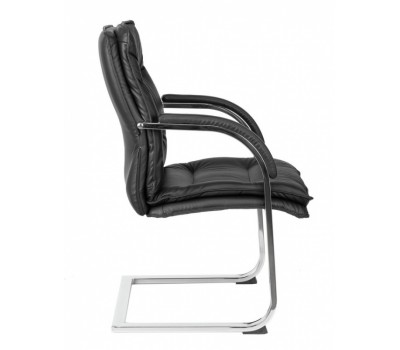 Кресло Бюрократ T-9927SL-LOW-V черный кожа низк.спин. полозья металл хром