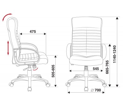 Кресло руководителя Бюрократ KB-10LITE черный эко.кожа крестовина пластик