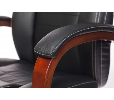 Кресло руководителя Бюрократ T-9923WALNUT черный кожа крестовина металл/дерево