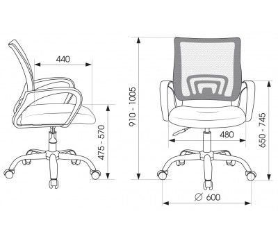 Кресло Бюрократ CH-695NLTSL черный TW-01 TW-11 сетка/ткань крестовина металл хром