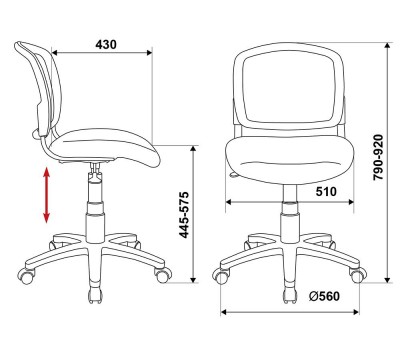 Кресло детское Бюрократ CH-296NX черный карандаши крестовина пластик