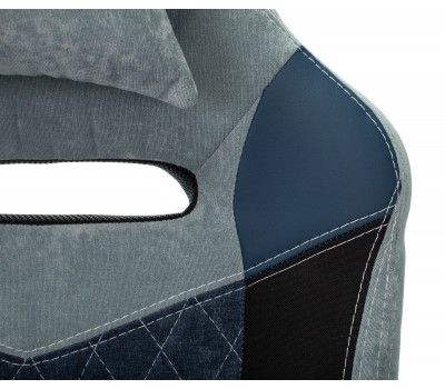 Кресло игровое Zombie VIKING 6 KNIGHT Fabric голубой с подголов. крестовина металл