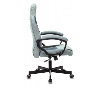 Кресло игровое Zombie VIKING 6 KNIGHT Fabric голубой с подголов. крестовина металл