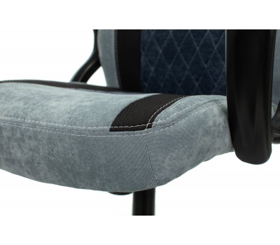 Кресло игровое Zombie VIKING 6 KNIGHT Fabric голубой с подголов. крестовина металл