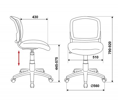 Кресло Бюрократ CH-296NX бордовый сиденье бордовый 15-11 сетка/ткань крестовина пластик