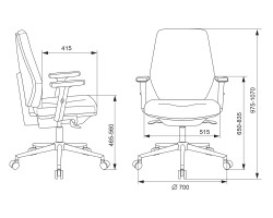 Кресло Бюрократ CH-545SL серый 38-417 крестовина металл хром-foto5