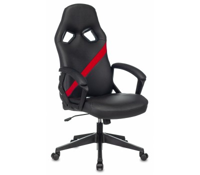 Кресло игровое Zombie DRIVER черный/красный эко.кожа с подголов. крестовина пластик