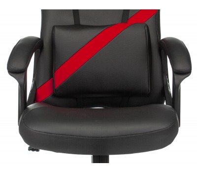 Кресло игровое Zombie DRIVER черный/красный эко.кожа с подголов. крестовина пластик