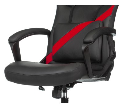 Кресло игровое Zombie DRIVER черный/красный эко.кожа с подголов. крестовина пластик