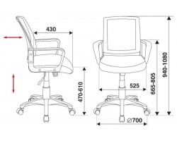 Кресло Бюрократ CH-498 черный сиденье черный TW-11 сетка/ткань крестовина пластик-foto2