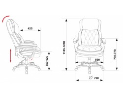Кресло руководителя Бюрократ T-9918 черный рец.кожа/кожзам крестовина пластик-foto6